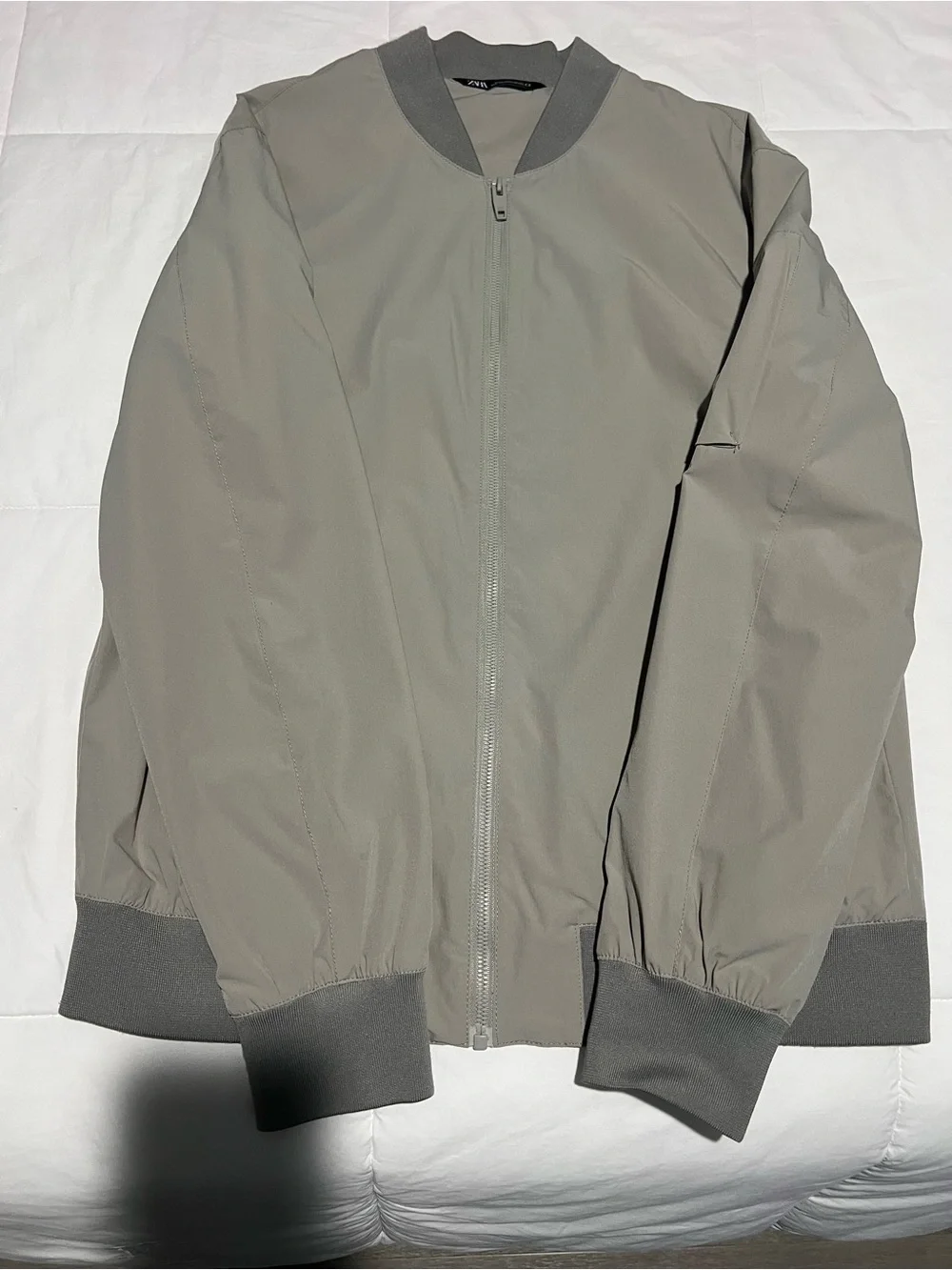 Zara Light Gray Bomber Jacket - Men's Large